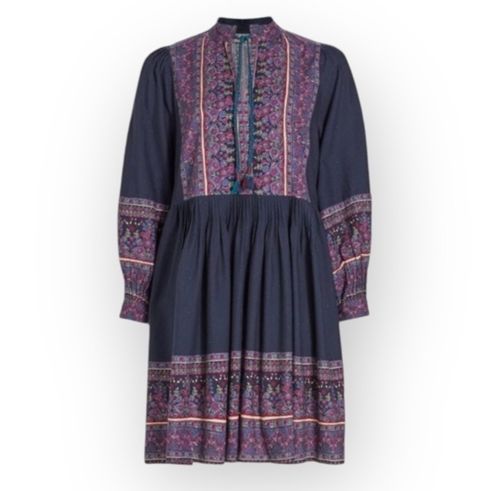 NWT Sea Celine New York Iris Adella Tunic Dress Long Sleeve Purple Boho S